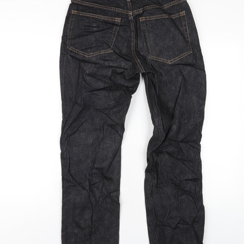 Topshop Womens Grey Cotton Straight Jeans Size 28 in L32 in Regular Zip
