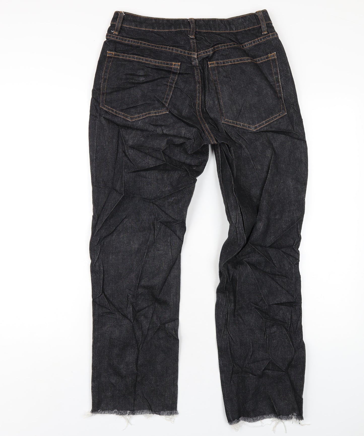 Topshop Womens Grey Cotton Straight Jeans Size 28 in L32 in Regular Zip