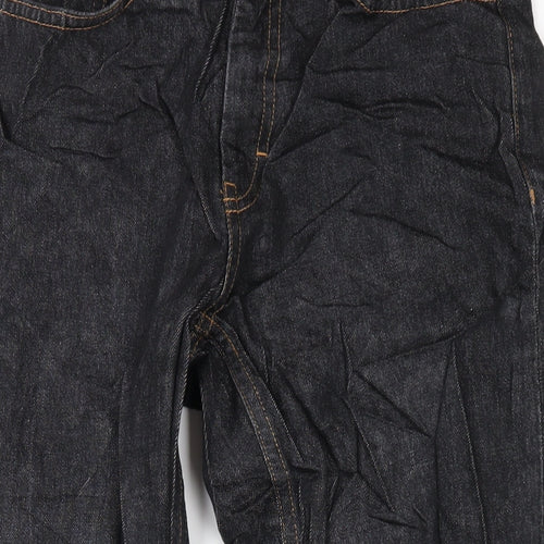 Topshop Womens Grey Cotton Straight Jeans Size 28 in L32 in Regular Zip