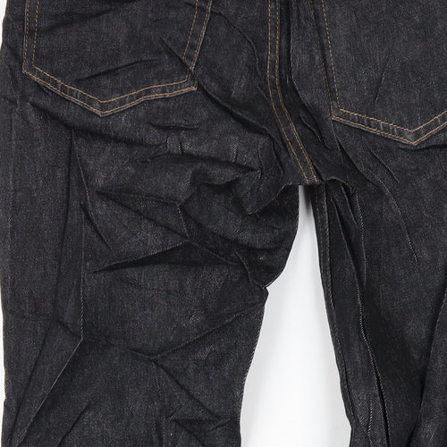 Topshop Womens Grey Cotton Straight Jeans Size 28 in L32 in Regular Zip