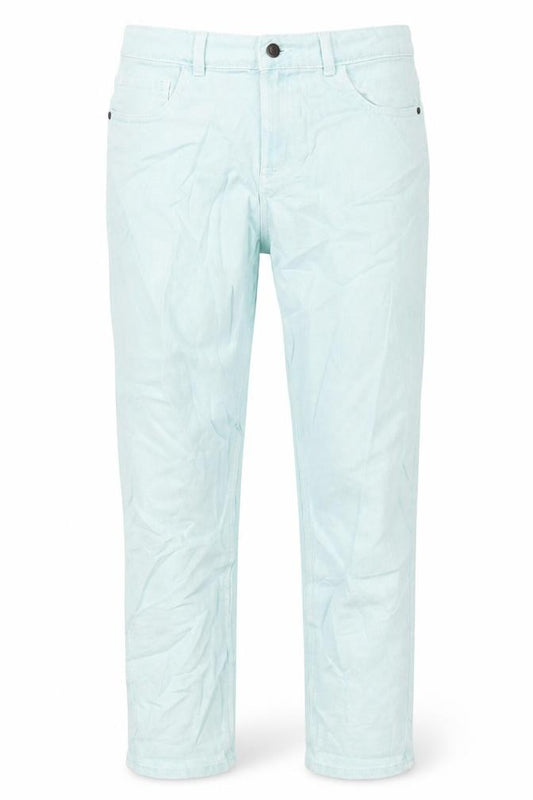 Marks and Spencer Girls Green Cotton Straight Jeans Size 13-14 Years L28 in Regular Zip