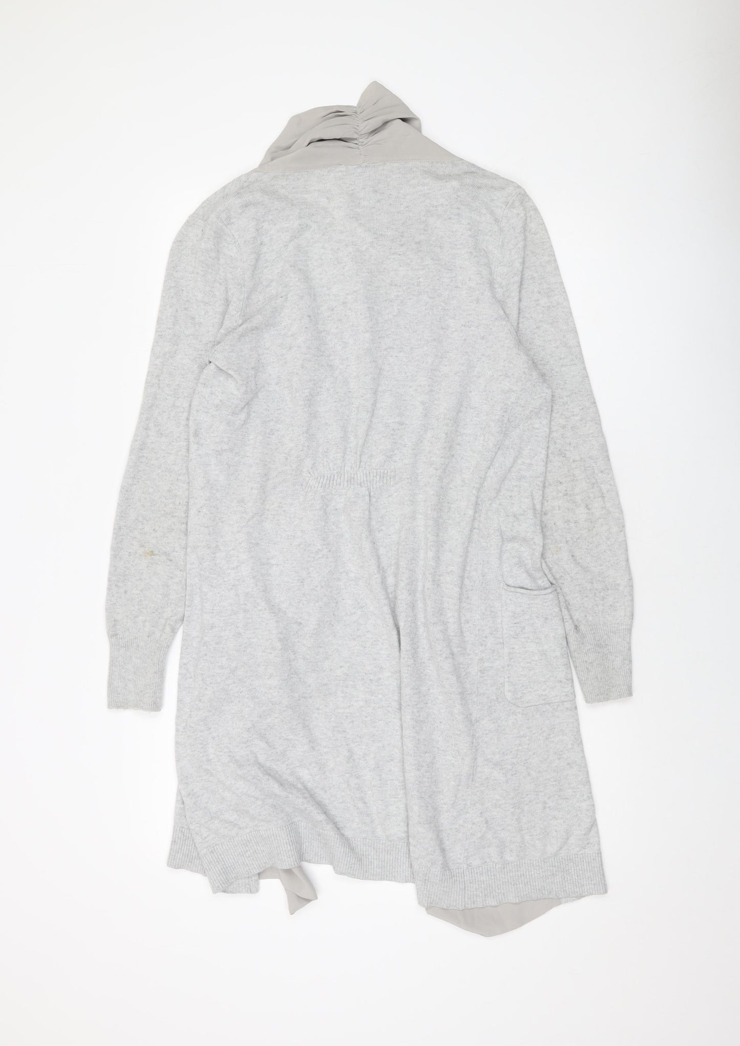 Mint Velvet Womens Grey V-Neck Cotton Cardigan Jumper Size 14