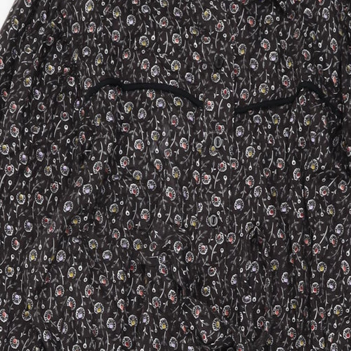 NEXT Womens Grey Geometric Viscose A-Line Size 16 Collared Button