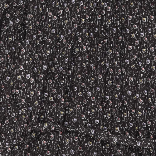 NEXT Womens Grey Geometric Viscose A-Line Size 16 Collared Button
