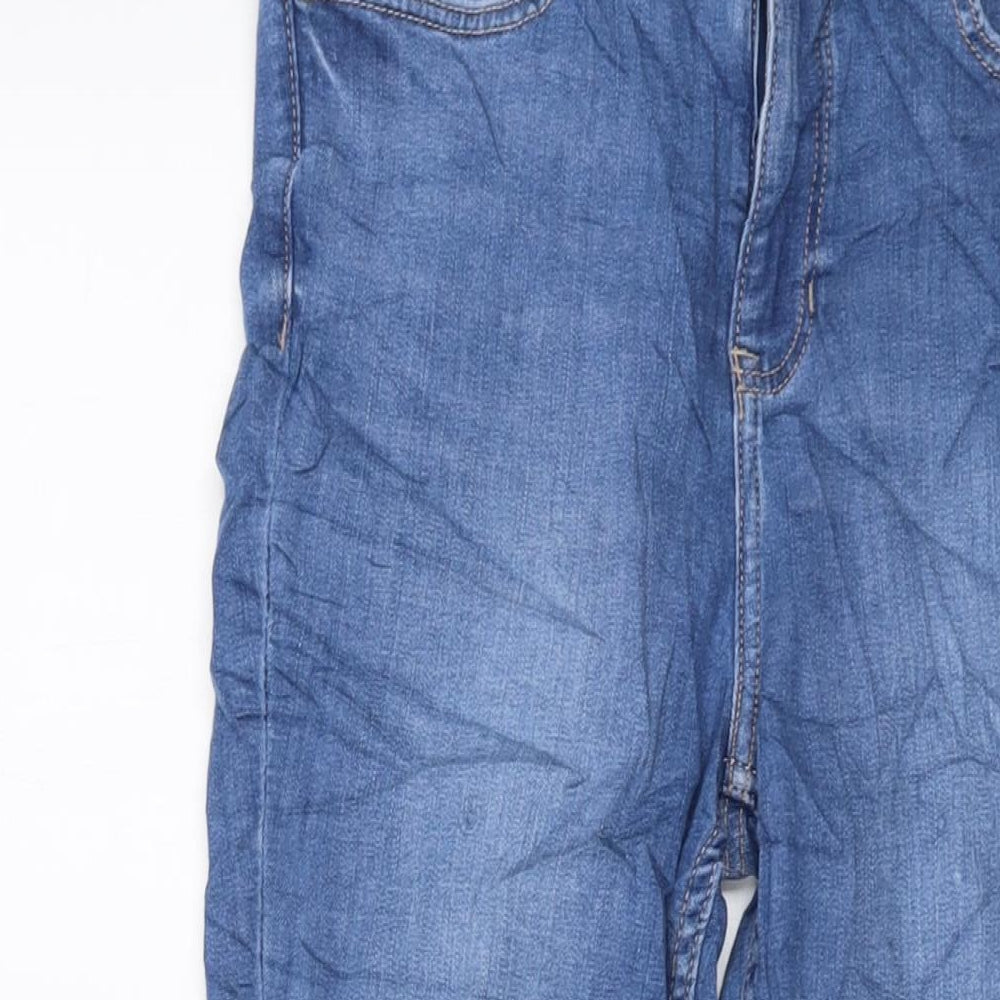 Marks and Spencer Womens Blue Cotton Skinny Jeans Size 12 L26 in Regular Button