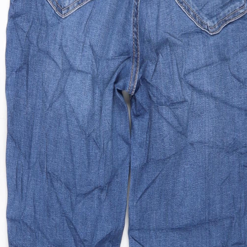 Marks and Spencer Womens Blue Cotton Skinny Jeans Size 12 L26 in Regular Button