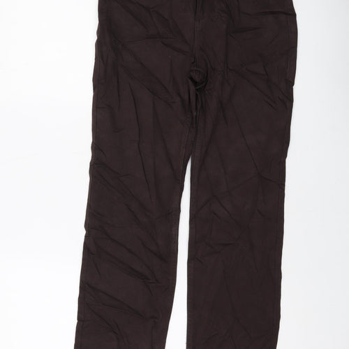 Benchmark Womens Brown Cotton Straight Jeans Size 10 L28 in Regular Button