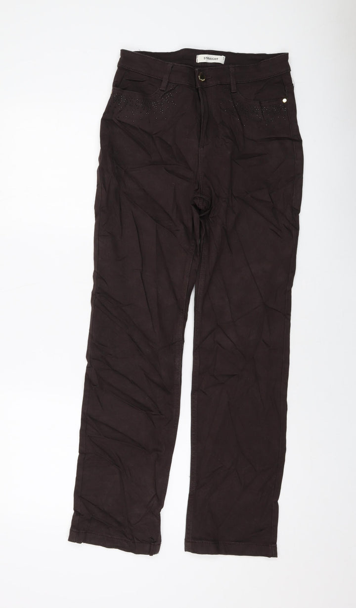 Benchmark Womens Brown Cotton Straight Jeans Size 10 L28 in Regular Button