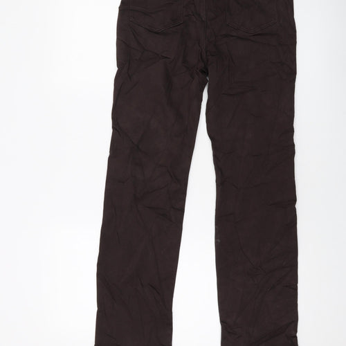 Benchmark Womens Brown Cotton Straight Jeans Size 10 L28 in Regular Button