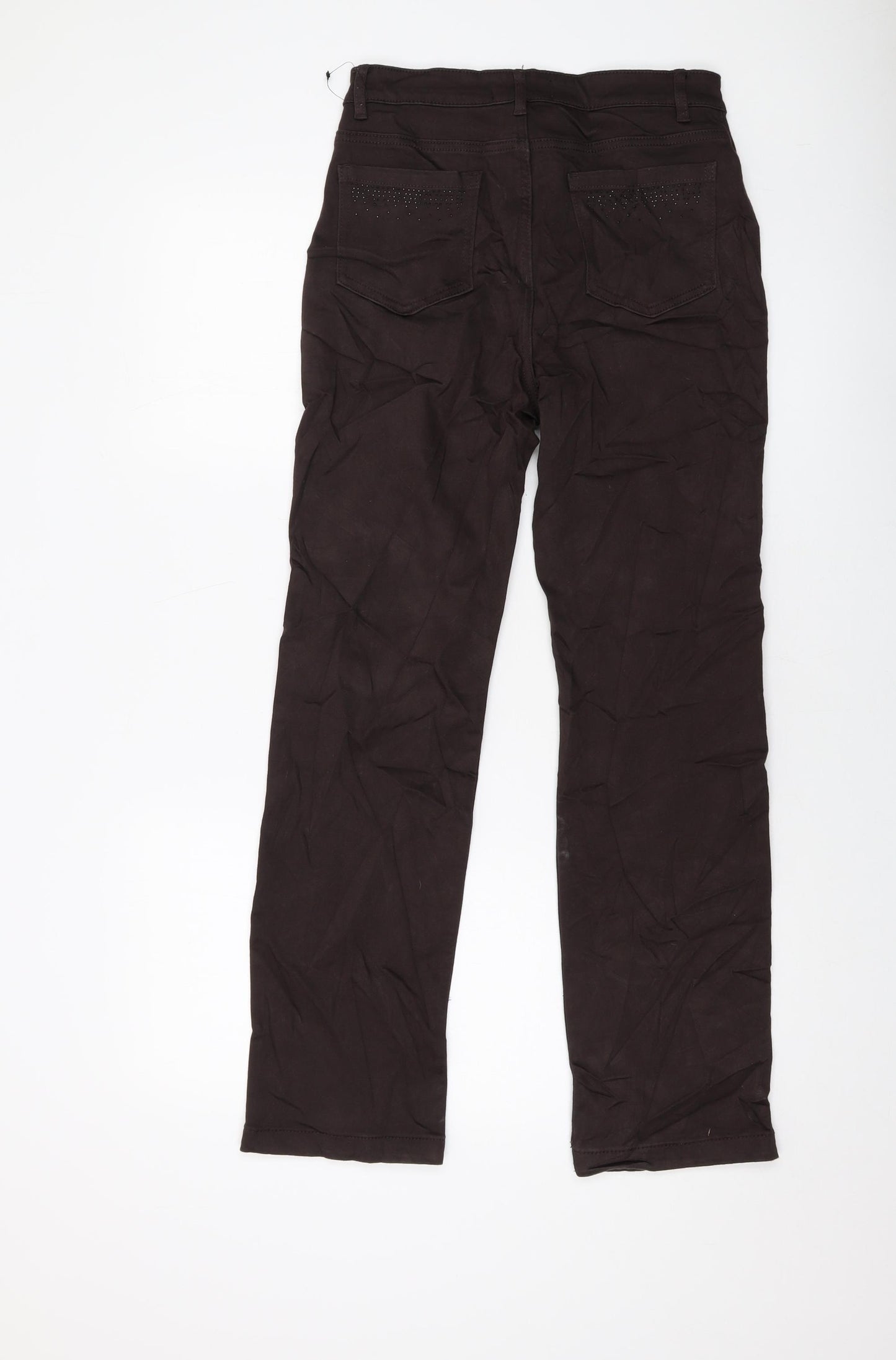 Benchmark Womens Brown Cotton Straight Jeans Size 10 L28 in Regular Button