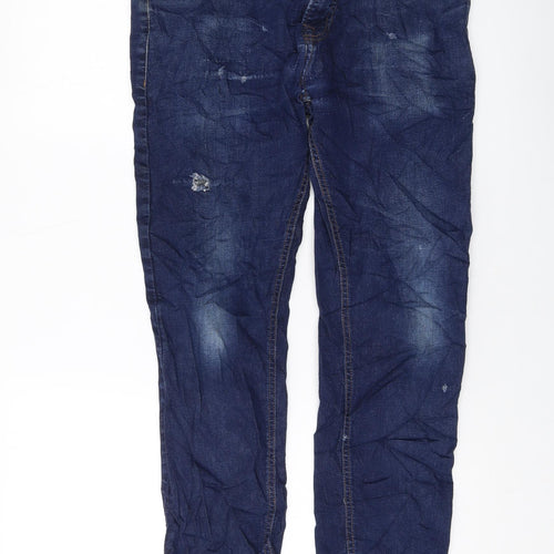 NEXT Mens Blue Cotton Straight Jeans Size 33 in L30 in Regular Button