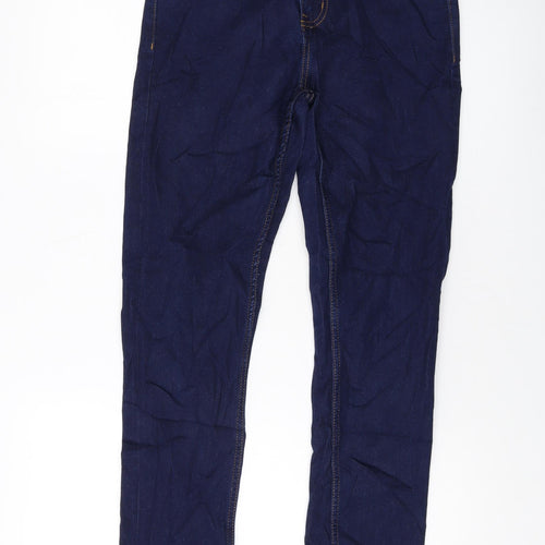 Marks and Spencer Womens Black Cotton Straight Jeans Size 10 L28 in Slim Button