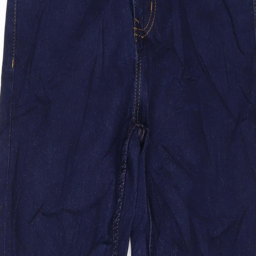 Marks and Spencer Womens Black Cotton Straight Jeans Size 10 L28 in Slim Button