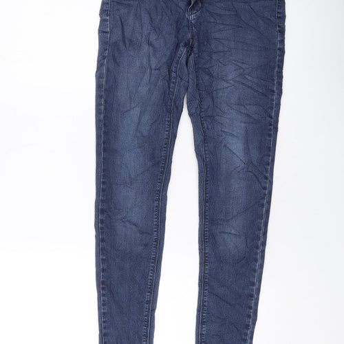 VERO MODA Womens Blue Cotton Skinny Jeans Size 28 in L29 in Regular Button