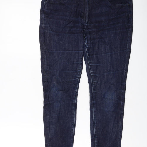 Marks and Spencer Womens Blue Cotton Jegging Jeans Size 12 L27 in Regular Button