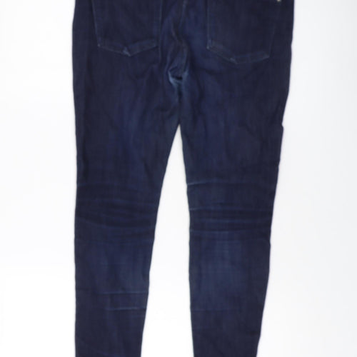 Marks and Spencer Womens Blue Cotton Jegging Jeans Size 12 L27 in Regular Button