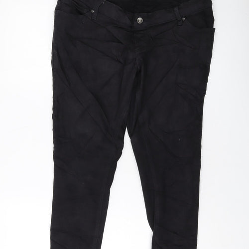 Topshop Womens Black Cotton Skinny Jeans Size 34 in L27 in Regular Button