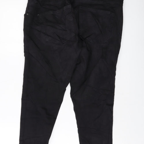 Topshop Womens Black Cotton Skinny Jeans Size 34 in L27 in Regular Button
