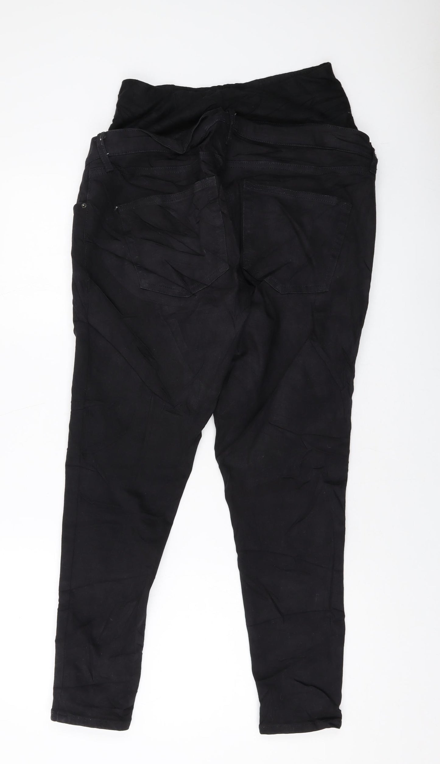 Topshop Womens Black Cotton Skinny Jeans Size 34 in L27 in Regular Button