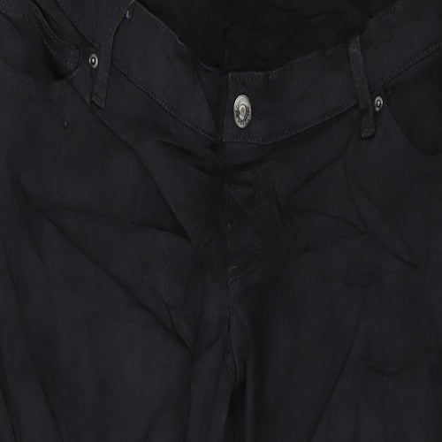 Topshop Womens Black Cotton Skinny Jeans Size 34 in L27 in Regular Button
