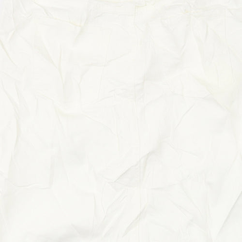 Marks and Spencer Womens Ivory Cotton A-Line Skirt Size 12 Button