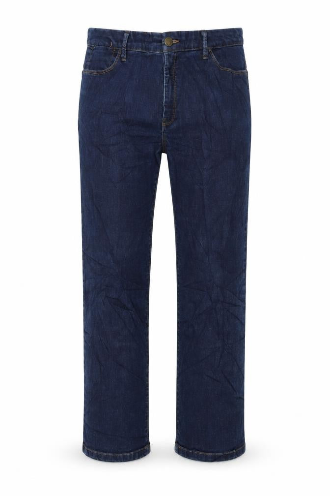 Marks and Spencer Womens Blue Cotton Straight Jeans Size 32 in L27 in Regular Button