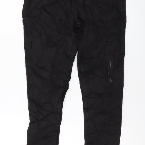 Marks and Spencer Womens Black Cotton Skinny Jeans Size 12 L28 in Regular Button