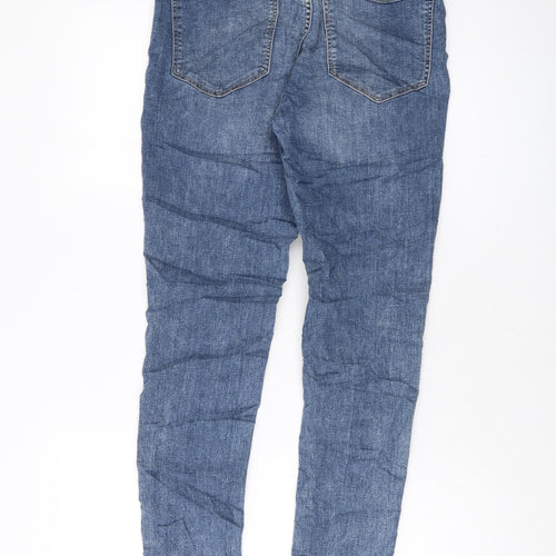 H&M Womens Blue Cotton Skinny Jeans Size 12 L29 in Regular Button