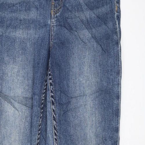 H&M Womens Blue Cotton Skinny Jeans Size 12 L29 in Regular Button