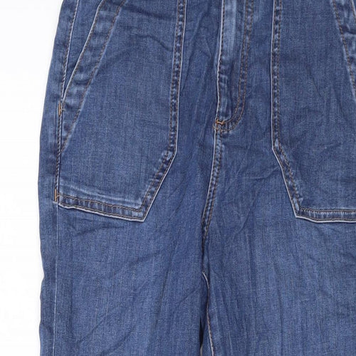 Marks and Spencer Womens Blue Cotton Tapered Jeans Size 8 L27 in Regular Button