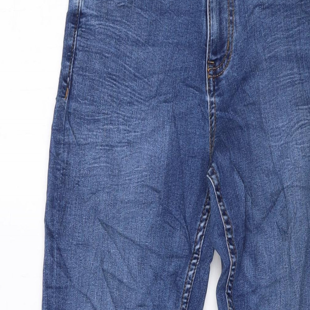 Marks and Spencer Womens Blue Cotton Bootcut Jeans Size 8 L30 in Regular Button