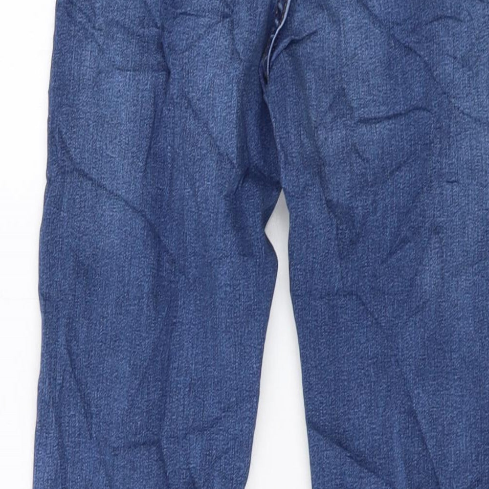 Marks and Spencer Womens Blue Cotton Bootcut Jeans Size 8 L30 in Regular Button