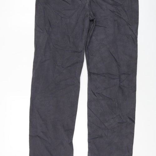 Marks and Spencer Womens Grey Cotton Straight Jeans Size 14 L31 in Regular Button