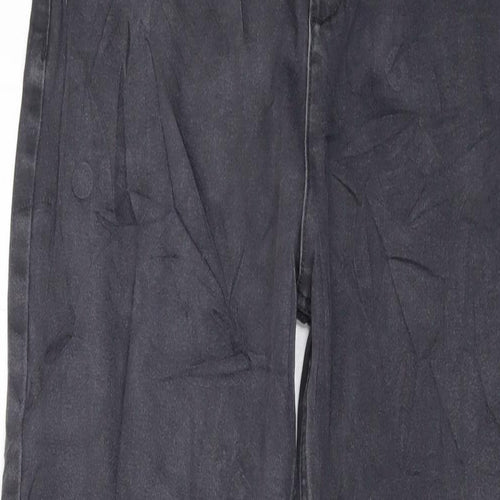 Marks and Spencer Womens Grey Cotton Straight Jeans Size 14 L31 in Regular Button