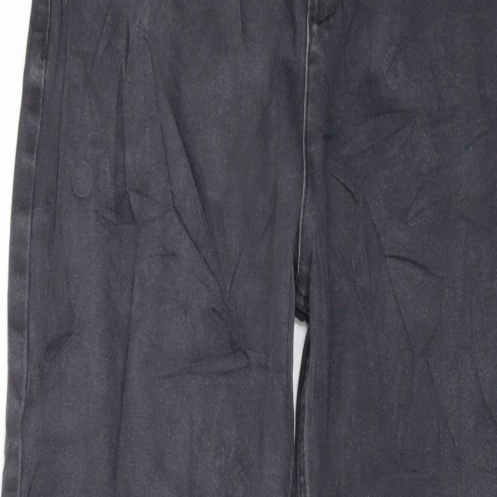 Marks and Spencer Womens Grey Cotton Straight Jeans Size 14 L31 in Regular Button