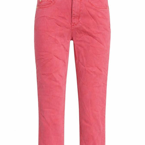 Marks and Spencer Womens Pink Cotton Cropped Jeans Size 8 L22 in Regular Button