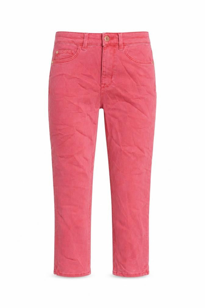 Marks and Spencer Womens Pink Cotton Cropped Jeans Size 8 L22 in Regular Button