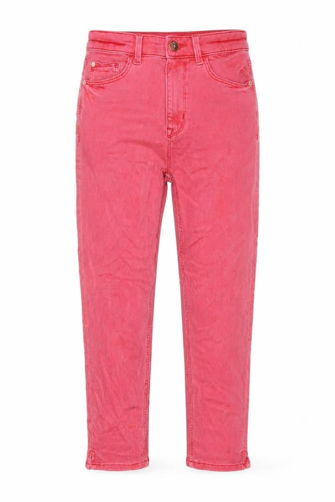 Marks and Spencer Womens Pink Cotton Cropped Jeans Size 6 L22 in Regular Button