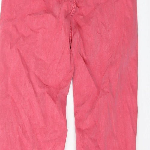 Marks and Spencer Womens Pink Cotton Cropped Jeans Size 6 L22 in Regular Button