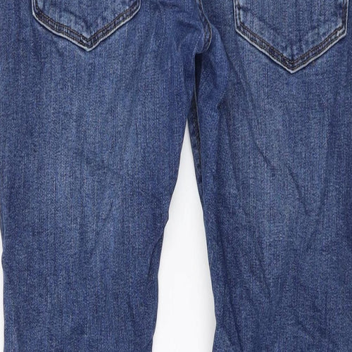 Marks and Spencer Mens Blue Cotton Skinny Jeans Size 30 in L29 in Regular Button
