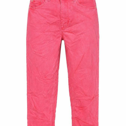 Marks and Spencer Womens Pink Cotton Cropped Jeans Size 8 L21 in Regular Button