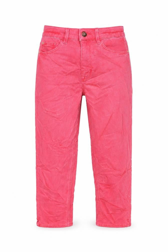 Marks and Spencer Womens Pink Cotton Cropped Jeans Size 8 L21 in Regular Button