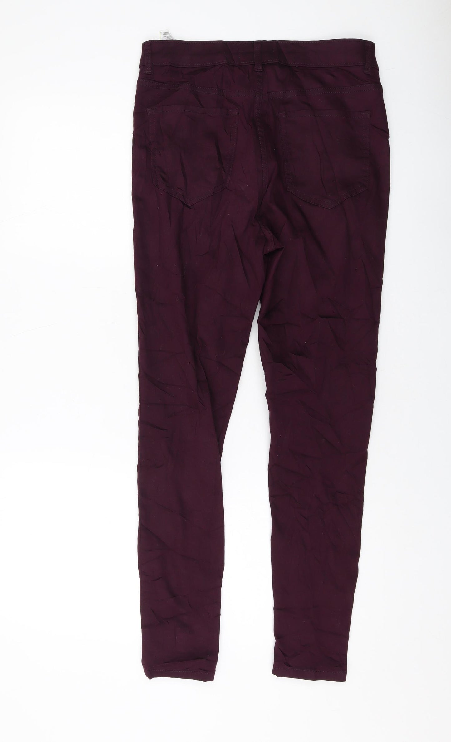 Marks and Spencer Womens Purple Cotton Skinny Jeans Size 12 L28 in Regular Button