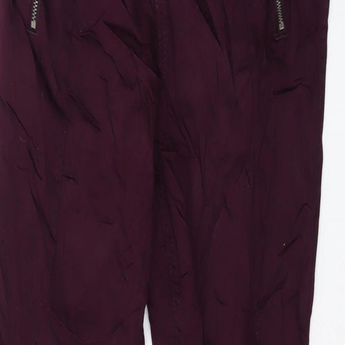 Marks and Spencer Womens Purple Cotton Skinny Jeans Size 12 L28 in Regular Button