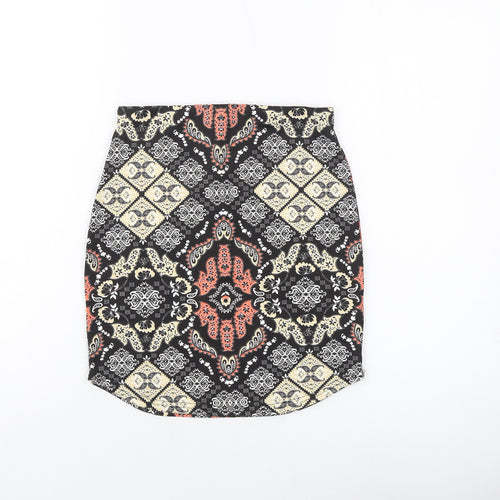 Missguided Womens Multicoloured Geometric Polyester Mini Skirt Size 6