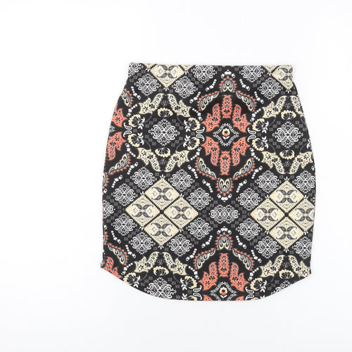 Missguided Womens Multicoloured Geometric Polyester Mini Skirt Size 6