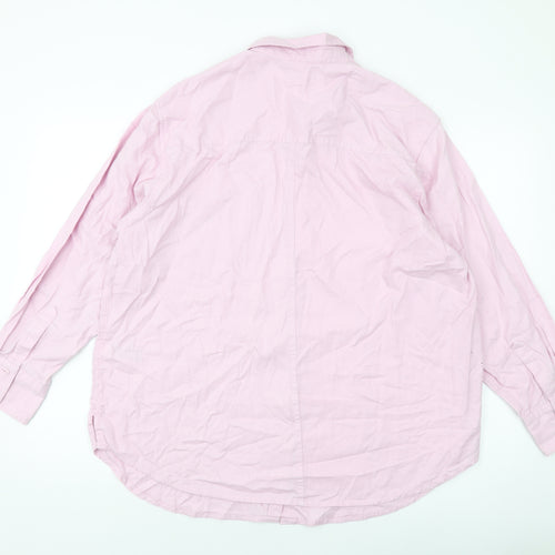 Marks and Spencer Womens Purple Cotton Basic Button-Up Size 18 Collared