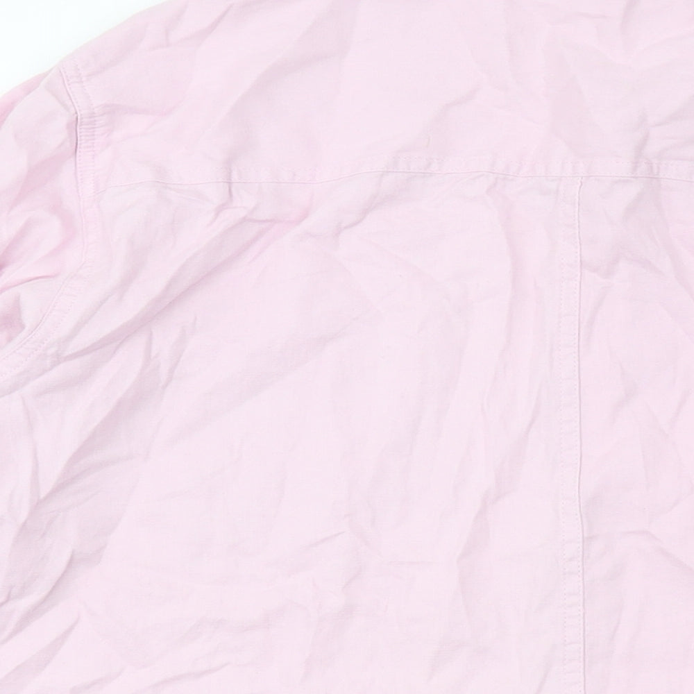 Marks and Spencer Womens Purple Cotton Basic Button-Up Size 18 Collared