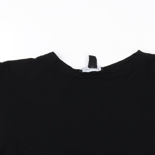New Look Womens Black Viscose Basic Blouse Size 10 Round Neck