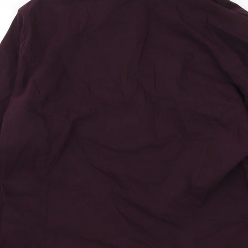 MORE & MORE Womens Purple Cotton Basic Button-Up Size 12 Collared